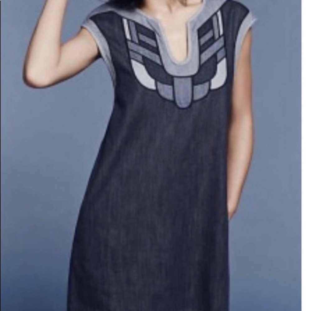 Anthro Holding Horses Sanara Denim Shift Dress